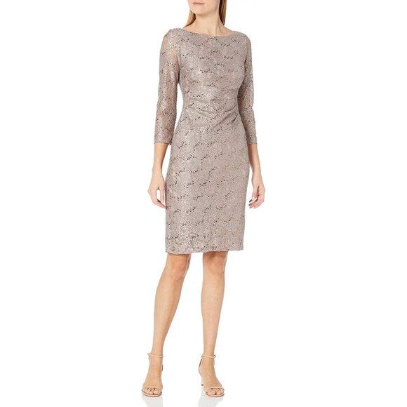 Jessica Howard NWT Sz 10 Silver Sequin Formal Dress Wedding, Special Occasion - Picture 1 of 13